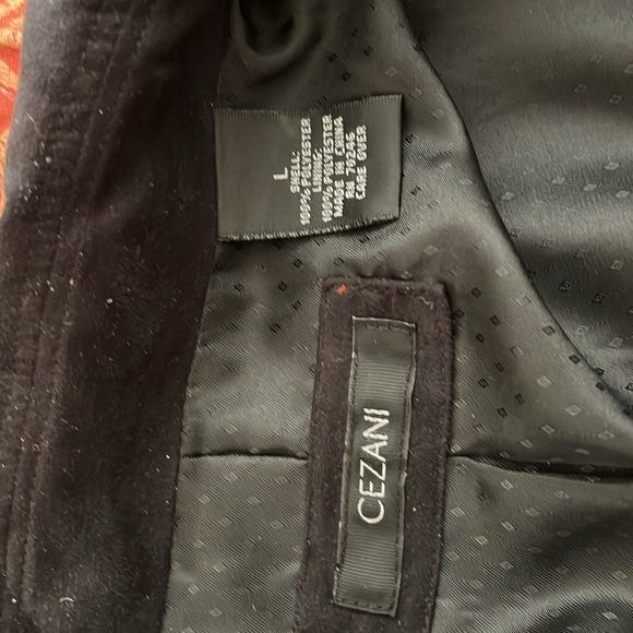 CEZANI Men’s Lux Suede-Cloth light Jacket Black L 4 Buttons front back slit 2 - Picture 3 of 7